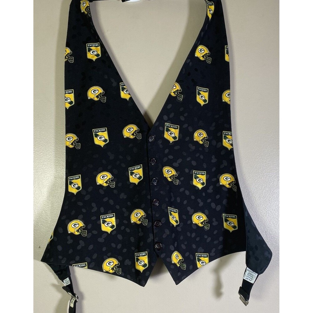Vintage Desmond's Green Bay Packers Lacrosse WI Vest Reversible Fit All 28-44"